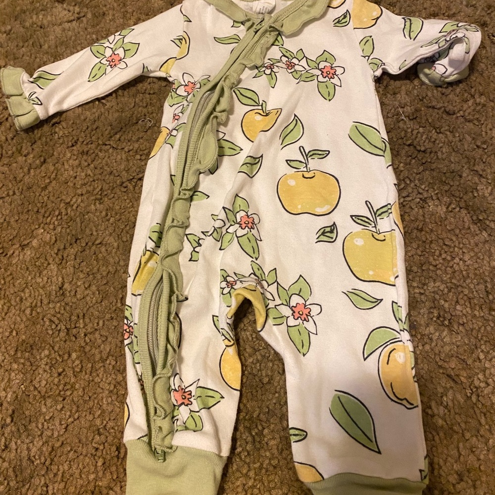 Floral/Apple Kids Footless One Piece